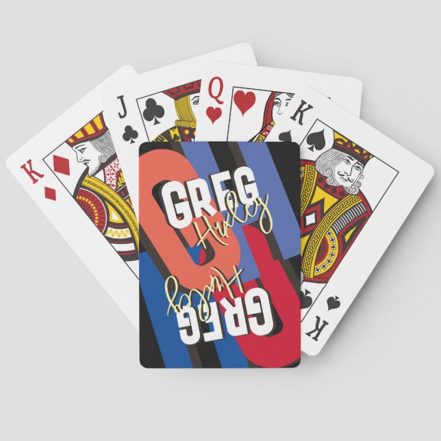 Hans Namn i Stil... djärvt monogram Casinokort (Baksidan)