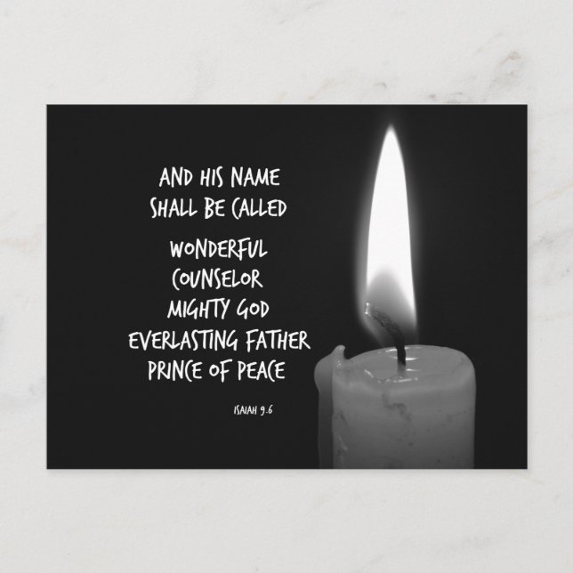 Hans Namn ska kallas underbara bibelverser Vykort (Framsida)