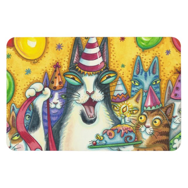 HANS N'Fitz Cats BIG BIRTHDAY MAGNET *Anpassa (Horisontell)