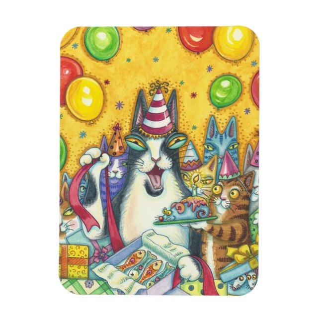 HANS N'Fitz Cats BIRTHDAY MAGNET *Anpassa (Vertikal)