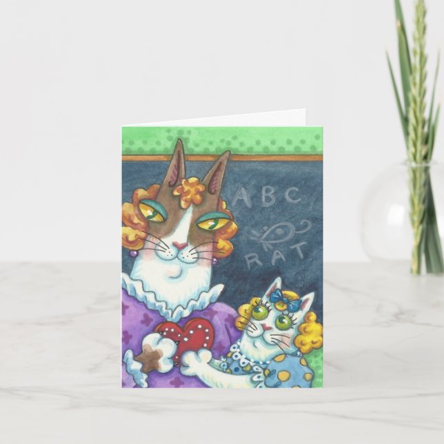 HANS N'Fitz Cats TEACHERS PET VALENTINE-KORT Helgkort (Framsida)