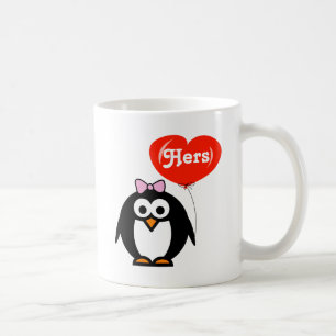 Hans och den hennes pingvinet rånar   den matcha kaffemugg