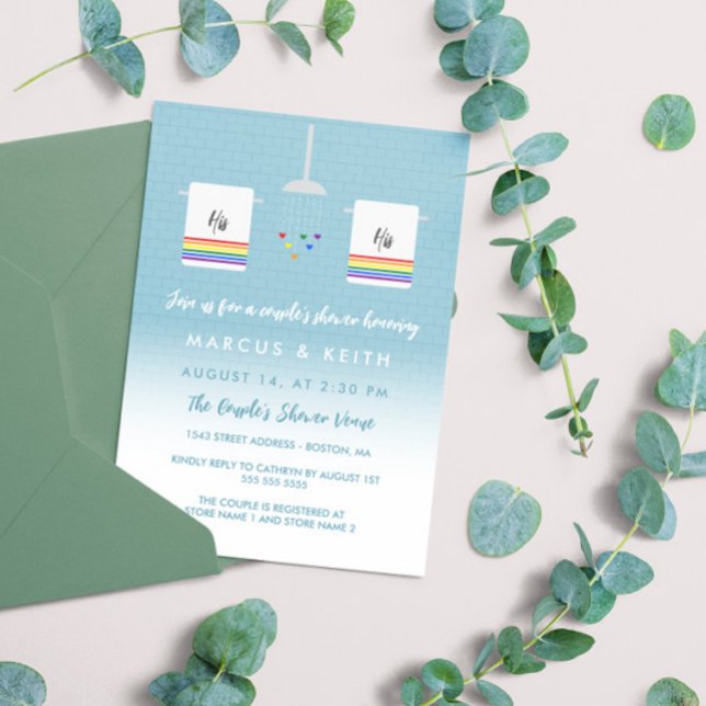 Hans och Gay Couples Shower Inbjudningar (Skapare uppladdad)