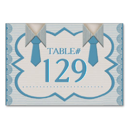 Hans och hans blå Oxford Streck Bordsnummer