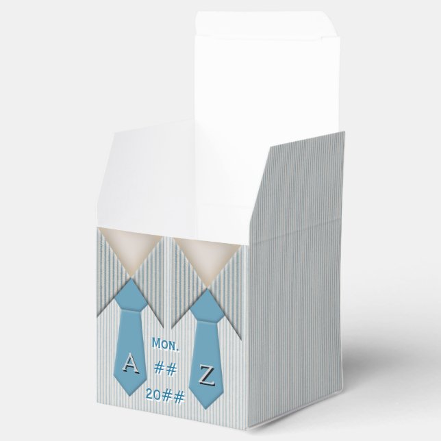 Hans och hans blå Oxford Streck Presentaskar (Öppnad)