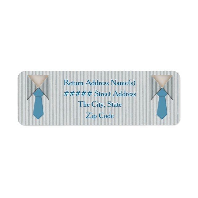 Hans och hans blå Oxford Streck Returadress Etikett (Framsidan)