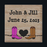 Hans och hennes Cowboy Boots Wedding Favor Magnet<br><div class="desc">Hans och hennes Cowboy Boots bröllopsfavoritmagnet är perfekt för alla westerna eller cowboyteman bröllop. Leta efter matchande Bröllopsinbjudningar,  OSA och Spara datum meddelande.</div>
