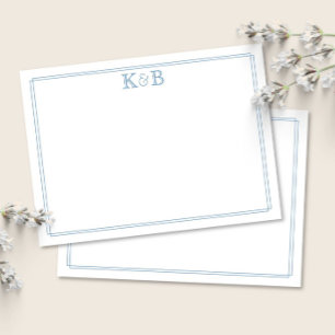 Hans och hennes initialer par monogram brevpapper anteckningskort