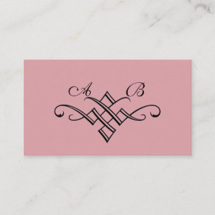 Hans och hennes Monogram Bröllop-webbplatskort i R Tilläggskort