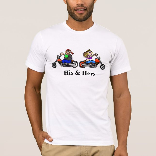 Hans och hennes motorcykelT-tröja Tee Shirt (Framsida)