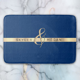 Hans och hennes Namn, Guld Rand om Royal Blue Badrumsmatta