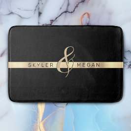 Hans och hennes Namn, Guld Rand på Black Badrumsmatta