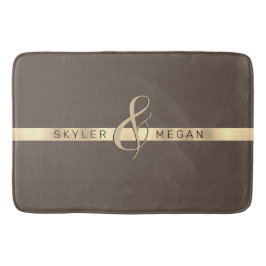 Hans och hennes Namn, Guld Rand på Brown Badrumsmatta