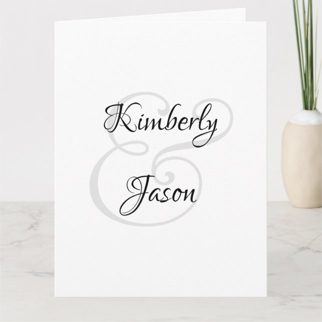 Hans och hennes namn i vacker svart och grå skrivs kort (Framsida)