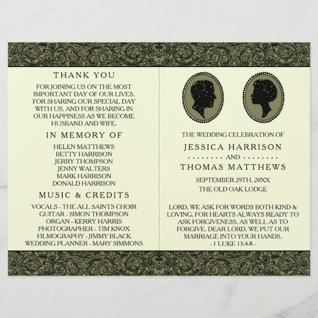 Hans och Hers Art Deco Silhouette Bröllop Collecti (Framsida)