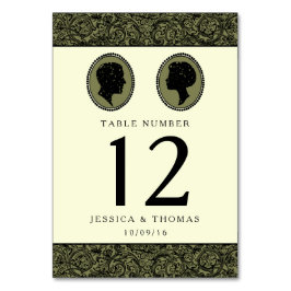 Hans och Hers Art Deco Silhouette Bröllop Collecti Bordsnummer