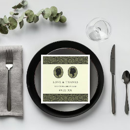 Hans och Hers Art Deco Silhouette Bröllop Collecti Pappersservett