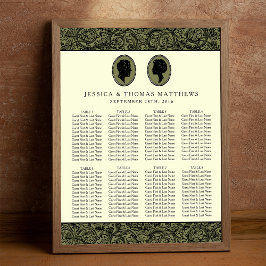 Hans och Hers Art Deco Silhouette Bröllop Collecti Poster