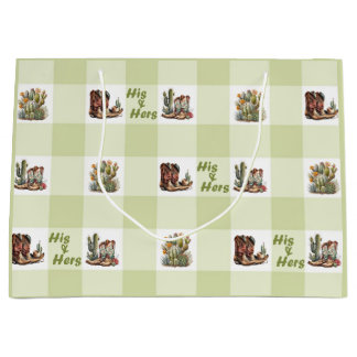 Hans och Hers Cowboy Cowgirl Boots Gift Bag