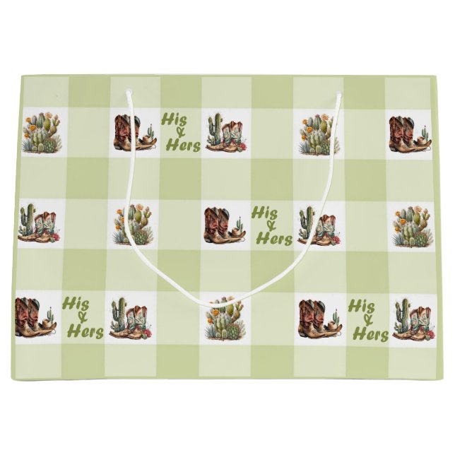 Hans och Hers Cowboy Cowgirl Boots Gift Bag (Framsidan)