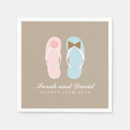 Hans och Hers Flinflip flops Beach Wedding Pappersservett