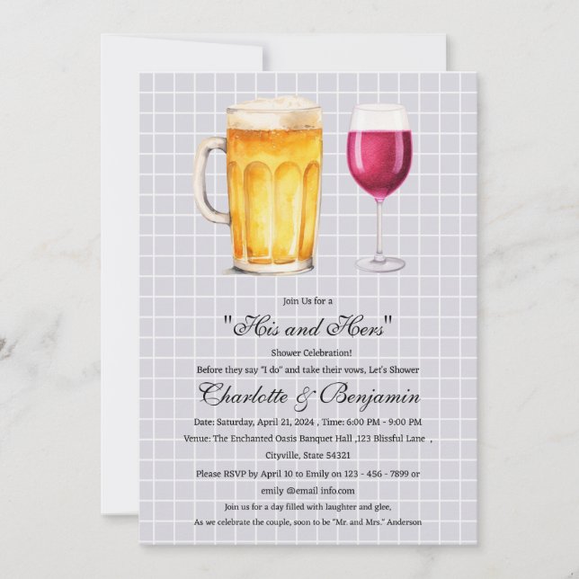 Hans och Hers par Shower Inbjudningar (Framsida)