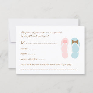 Hans och Hers Sandals Beach Wedding OSA Response Kort