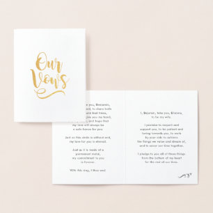 Hans och Hers Vows Folierat Kort