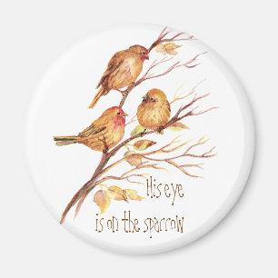 Hans öga är på Sparrow, inspiration, Bird Magnet
