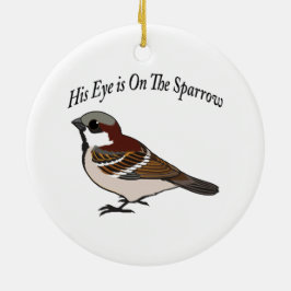 Hans öga är på Sparrow Julgransprydnad Keramik