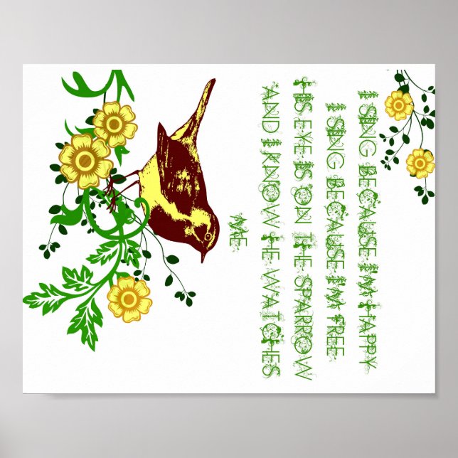 Hans Öga är på Sparrow Poster Bird Hymn (Framsidan)