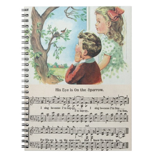 Hans öga är på Sparrowanteckningsboken Anteckningsbok (Framsidan)