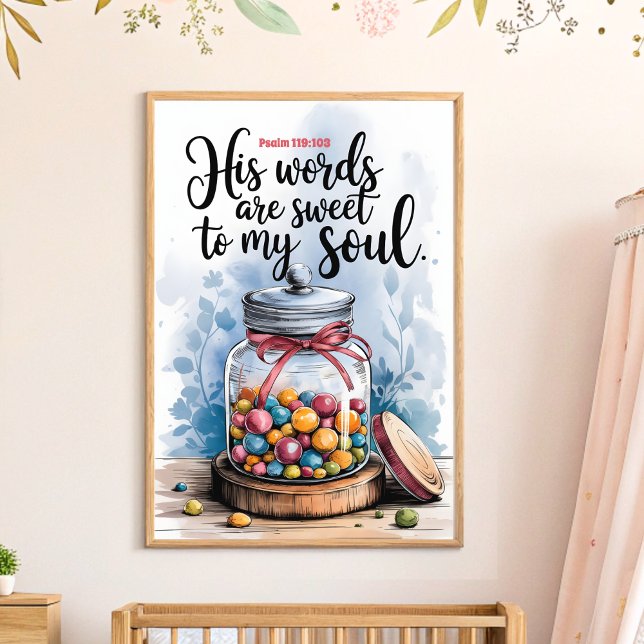 Hans Ord är Sweet Christian Nursery Wall Art Poster (Skapare uppladdad)