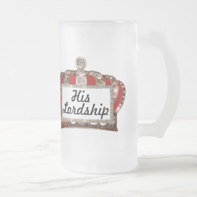 "Hans ordskepp" Frosted Glass Beer Mugg (Höger)