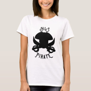 HANS Pirat Svarta Korsben Skalle & Svärd Vit T Shirt