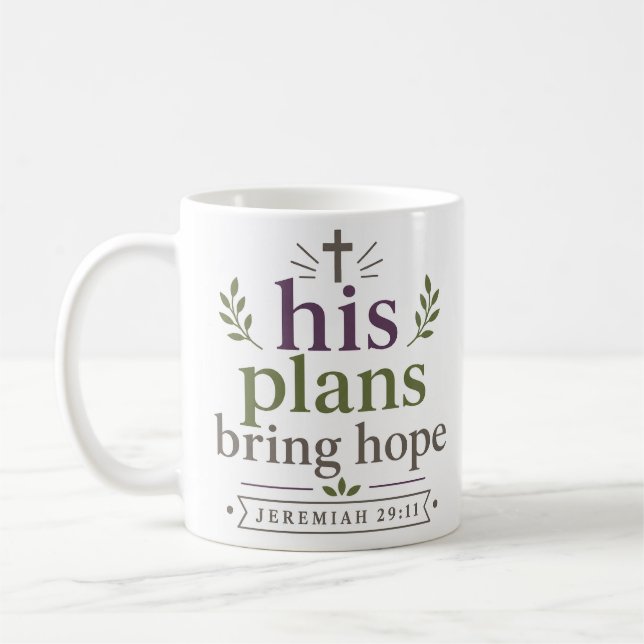 Hans Planer Ger Hopp Kristna Citat Samling Kaffemugg (Vänster)