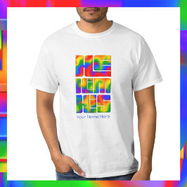 Hans pronouns Rainbow Tie Dye T Shirt