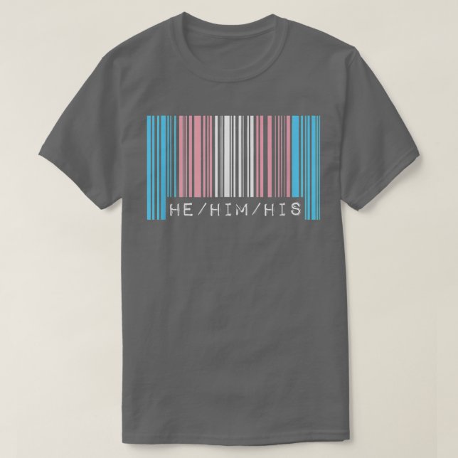 Hans Pronouns Transgender Pride Flagga Barcode T Shirt (Design framsida)