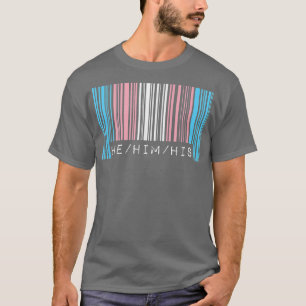 Hans Pronouns Transgender Pride Flagga Barcode T Shirt