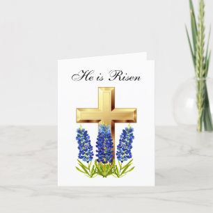 Hans Risen Watercolor Påsk Bluebonnet Kor Tack Kort