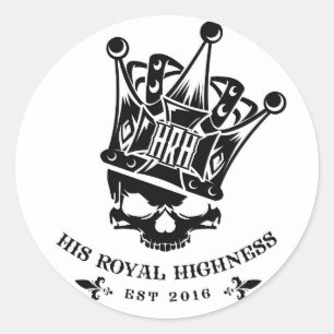 Hans Royal Highness Logotyp Runt Klistermärke