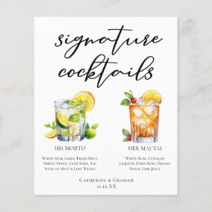 Hans Rum Namnteckning Cocktails Bröllop Menu
