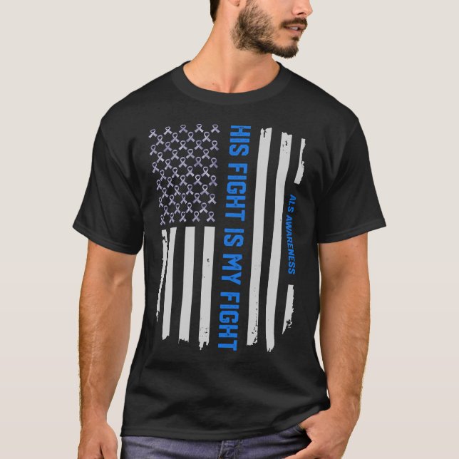 Hans slagsmål är min amerikanska flaggan för t shirt (Framsida)