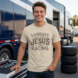 Hans "Söndagar är för Jesus och racing" T Shirt