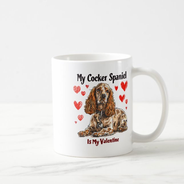 Hans Spaniel är min Valentine Söt hundägare Valent Kaffemugg (Höger)