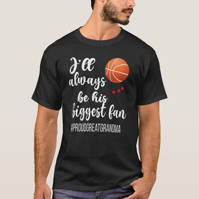 Hans största Fläkt Proud Basketball Underbar morma T Shirt (Framsida)