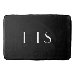 Hans svarta Monogram minimala vita typografi Badrumsmatta