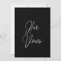 Hans Vow-kort | Bröllop Vow Booklet for Groom