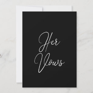 Hans Vow-kort   Bröllop Vow Booklet for Groom Inbjudningar