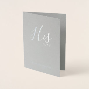 "Hans Vows" Elegant bröllop ger Real Silver Folierat Kort